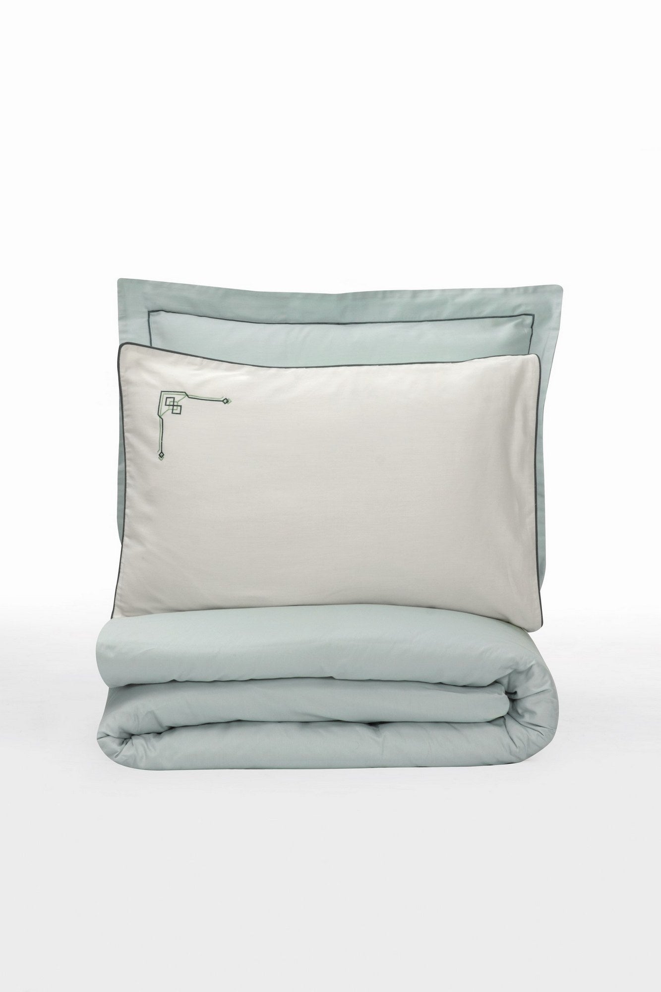 Asir Biancheria Da Letto Di Cotone Raso Vanko Verde, 200 x 220 cm