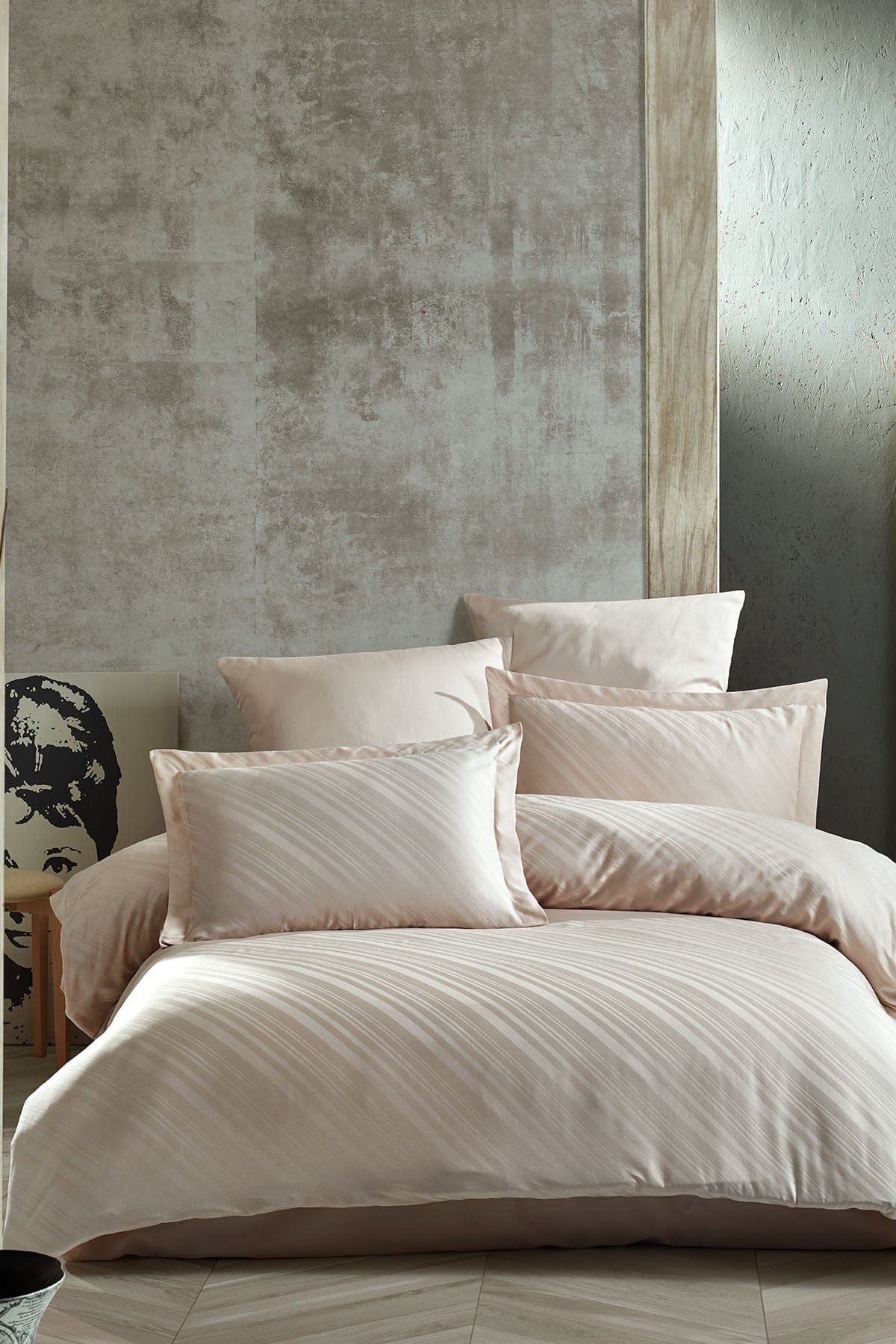 Asir Biancheria Da Letto Di Cotone Raso Venita Beige, 200 x 220 cm