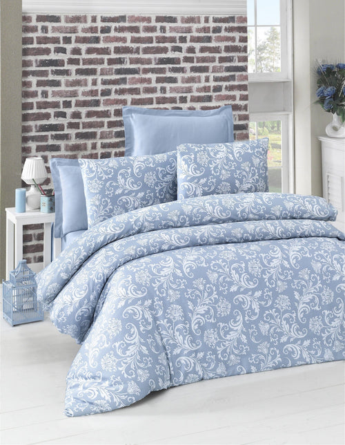 Asir Biancheria Da Letto Di Cotone Raso Verano Blu, 200 x 220 cm