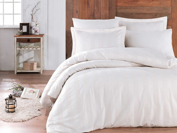 Asir Biancheria Da Letto Di Cotone Raso Wafel Bianco, 200 x 220 cm
