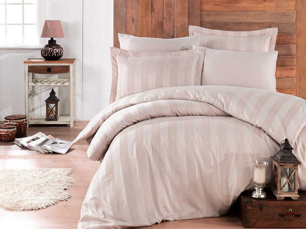 Asir Biancheria Da Letto Di Cotone Raso Wafel Rock Avorio, 200 x 220 cm