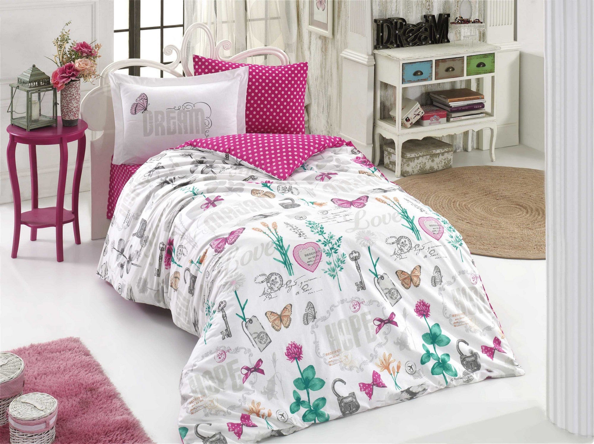 Asir Biancheria Da Letto di cotone Rossella Multicolore, 160 x 220 cm