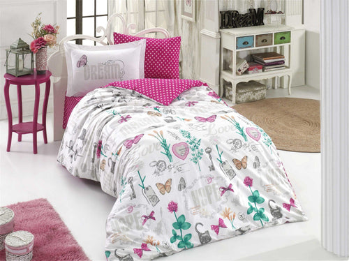 Asir Biancheria Da Letto di cotone Rossella Multicolore, 160 x 220 cm