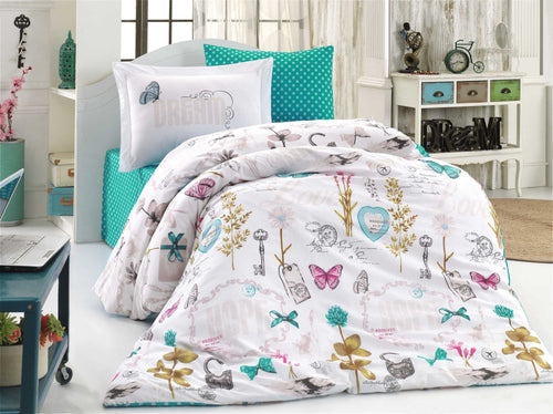 Asir Biancheria Da Letto di cotone Rossella Multicolore, 160 x 220 cm