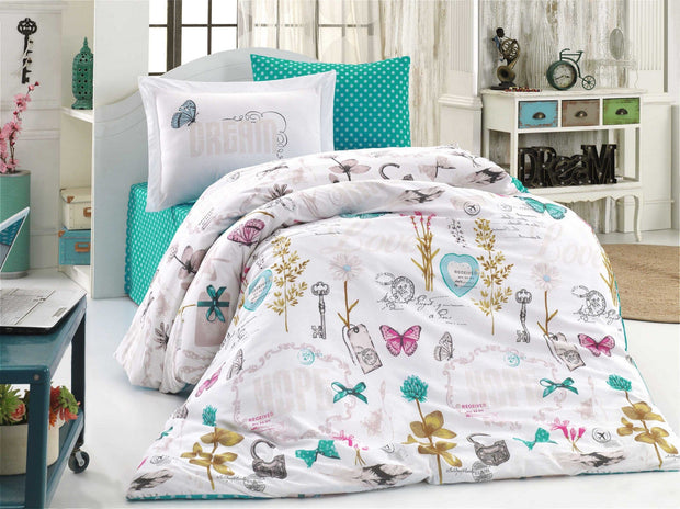 Asir Biancheria Da Letto di cotone Rossella Multicolore, 160 x 220 cm