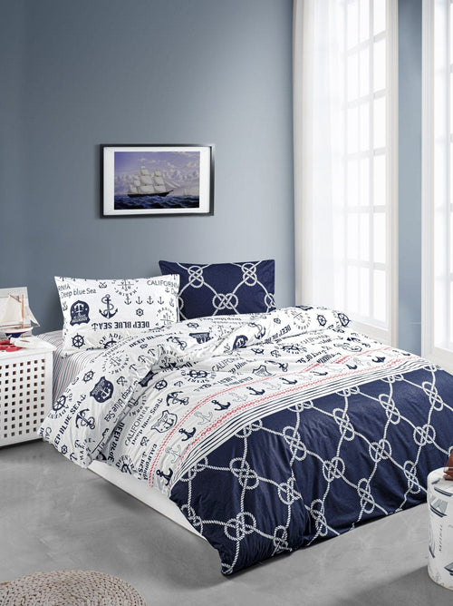 Asir Biancheria Da Letto di cotone Rudder Multicolore, 200 x 220 cm