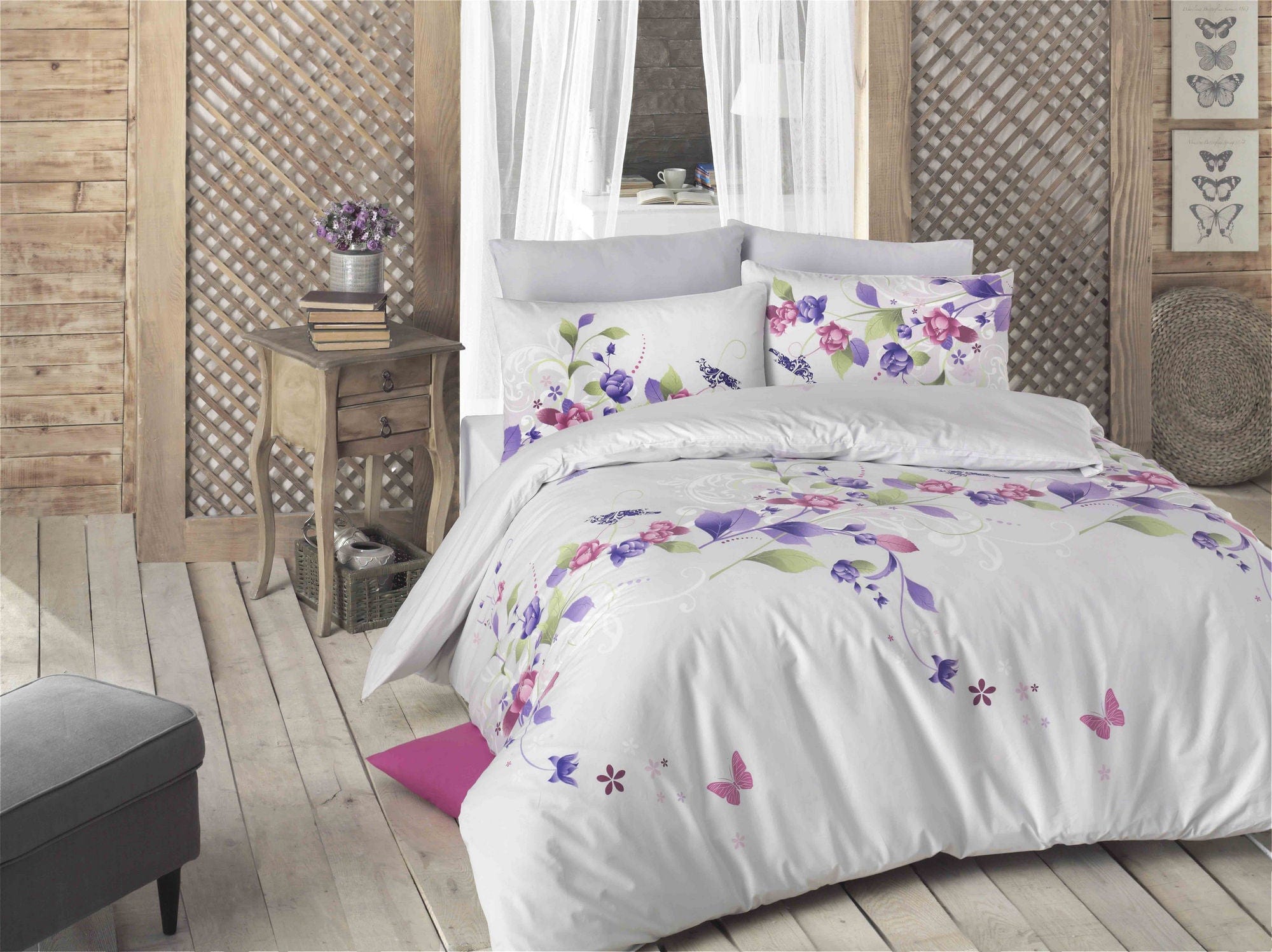 Asir Biancheria Da Letto di cotone Scalie Multicolore, 200 x 220 cm