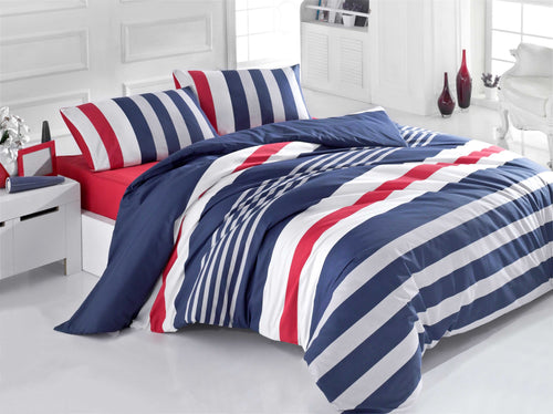 Asir Biancheria Da Letto di cotone Stripe Multicolore, 200 x 220 cm