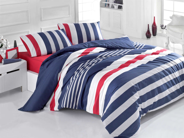 Asir Biancheria Da Letto di cotone Stripe Multicolore, 200 x 220 cm