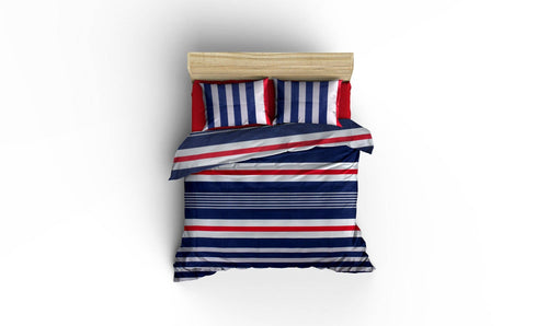 Asir Biancheria Da Letto di cotone Stripe Multicolore, 200 x 220 cm