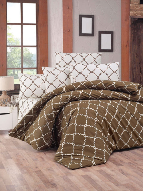 Asir Biancheria Da Letto di cotone Symbol Marrone, 200 x 220 cm