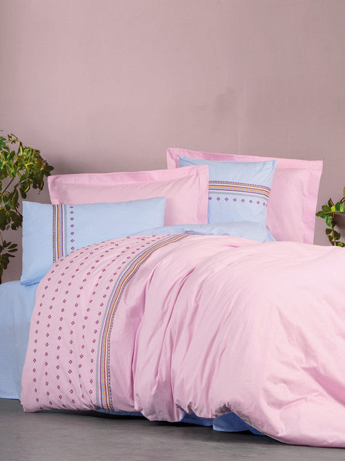 Asir Biancheria Da Letto di cotone Tatum Rosa, 240 x 260 cm