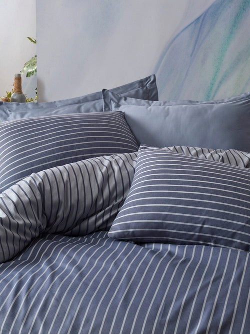 Asir Biancheria Da Letto Di Raso Bamboo Blu, 200 x 220 cm