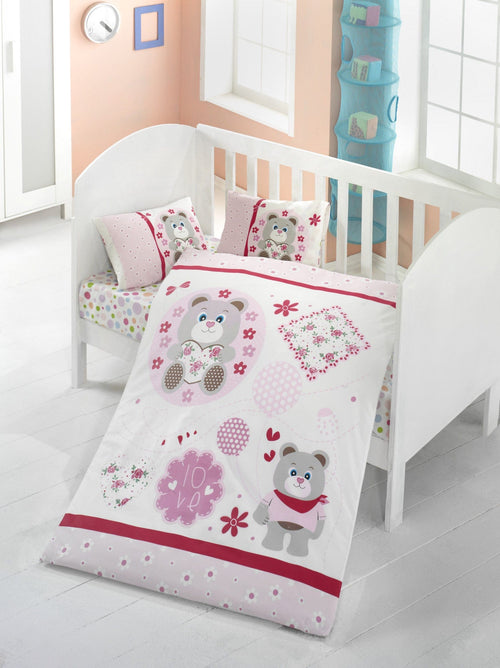 Asir Biancheria da letto per bambini cotone, 4 pezzi Baby Love Multicolore, 100 x 150 cm