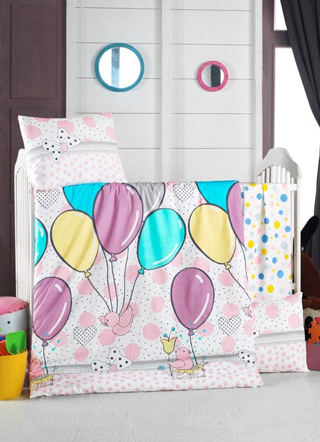 Asir Biancheria da letto per bambini cotone, 4 pezzi Balloons Multicolore, 100 x 150 cm