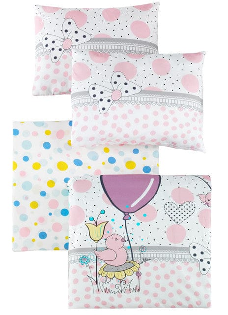 Asir Biancheria da letto per bambini cotone, 4 pezzi Balloons Multicolore, 100 x 150 cm