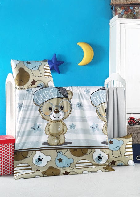 Asir Biancheria da letto per bambini cotone, 4 pezzi Bear Multicolore, 100 x 150 cm