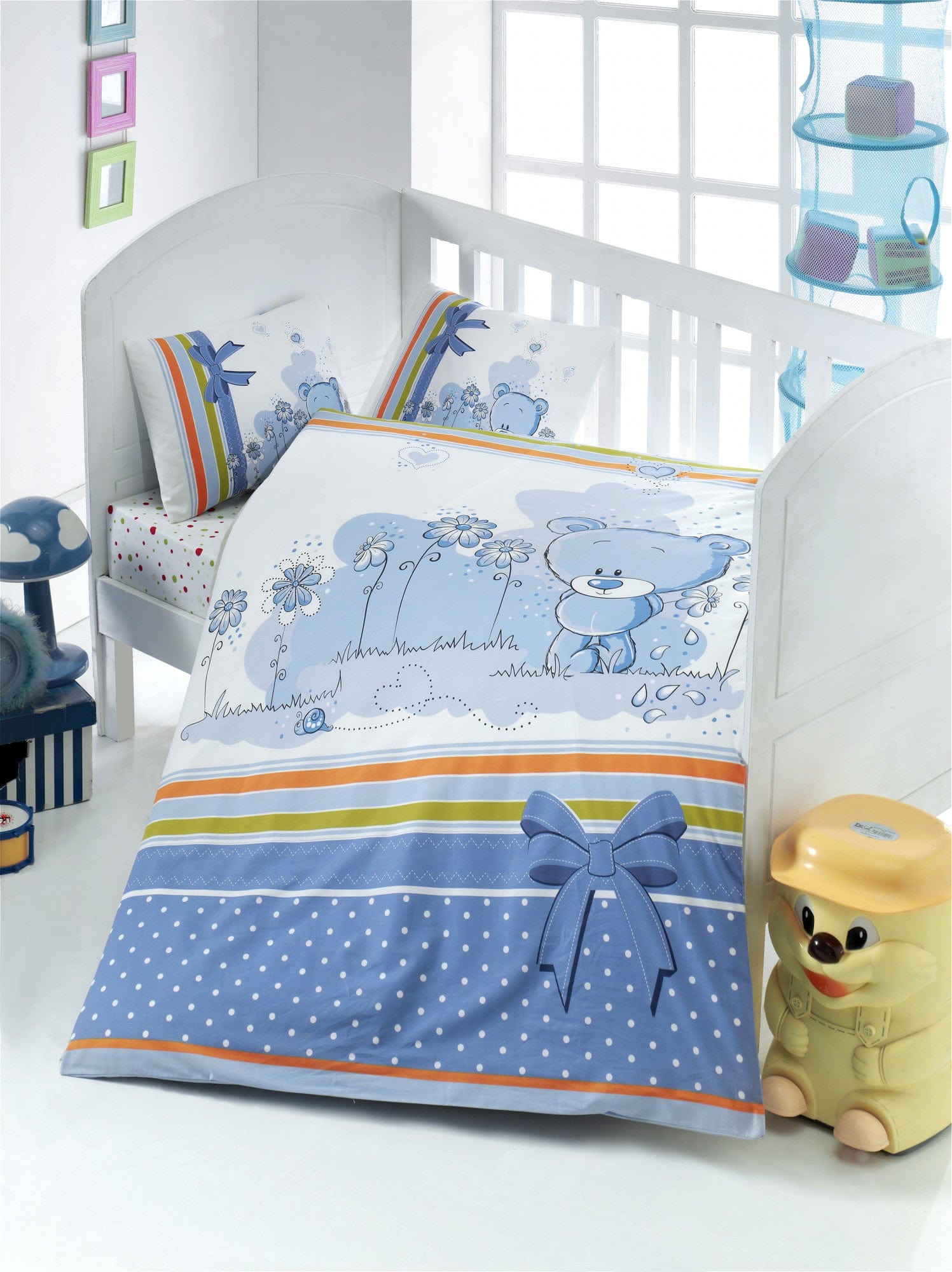 Biancheria da letto per bambini cotone, 4 pezzi Bear Multicolore, 100 x 150 cm
