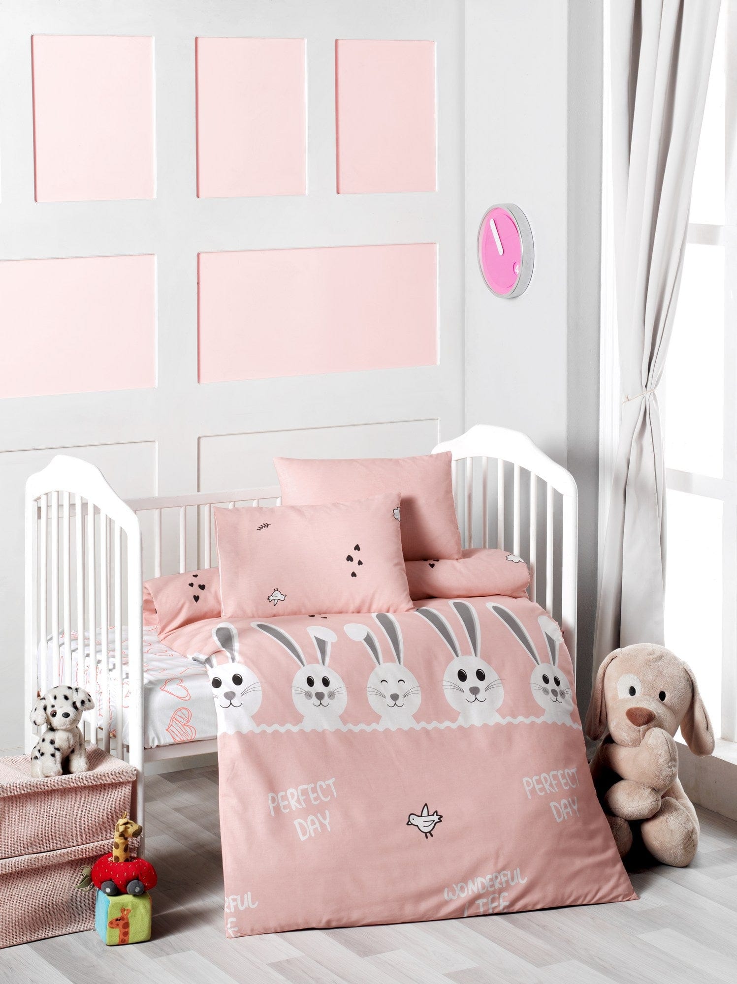 Biancheria da letto per bambini cotone, 4 pezzi Bunny Multicolore, 100 x 150 cm