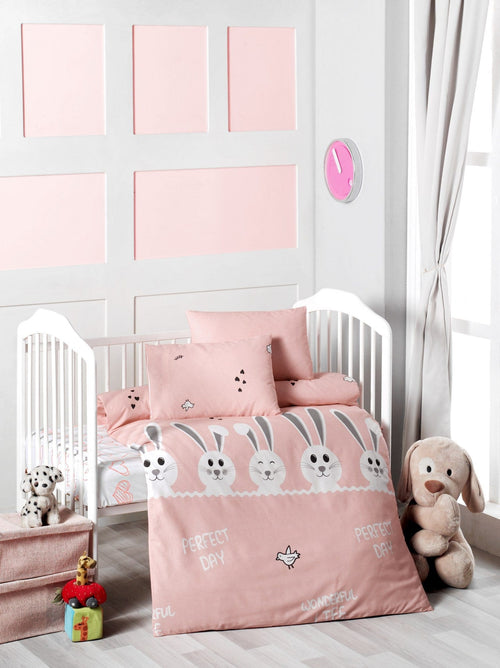 Biancheria da letto per bambini cotone, 4 pezzi Bunny Multicolore, 100 x 150 cm