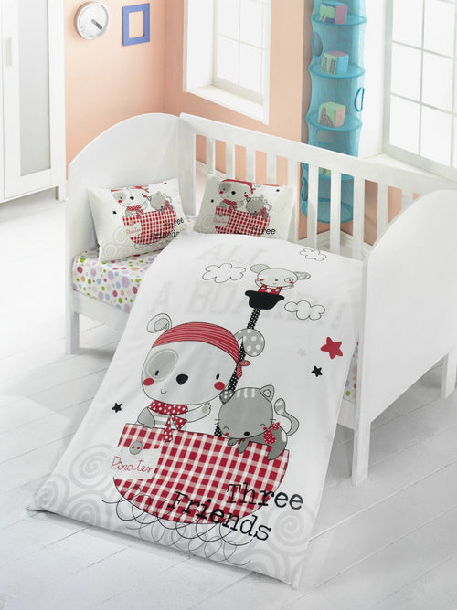 Asir Biancheria da letto per bambini cotone, 4 pezzi Corsan Multicolore, 100 x 150 cm