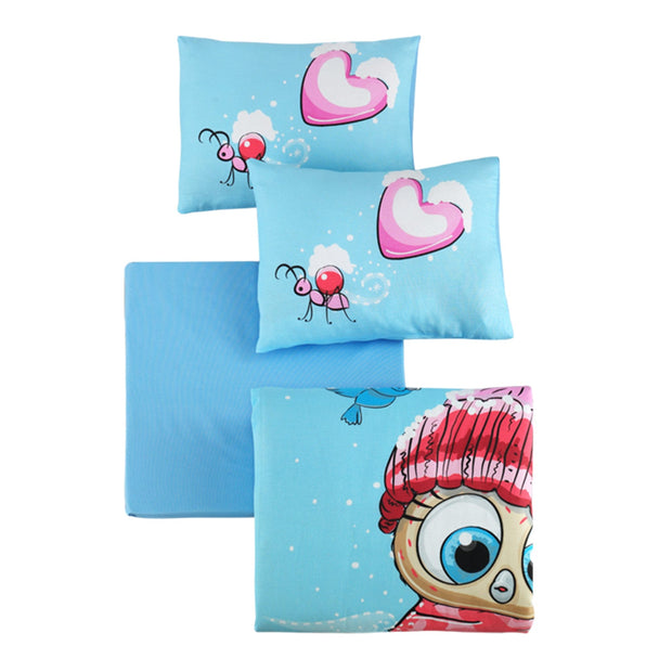Asir Biancheria da letto per bambini cotone, 4 pezzi Cute Multicolore, 100 x 150 cm