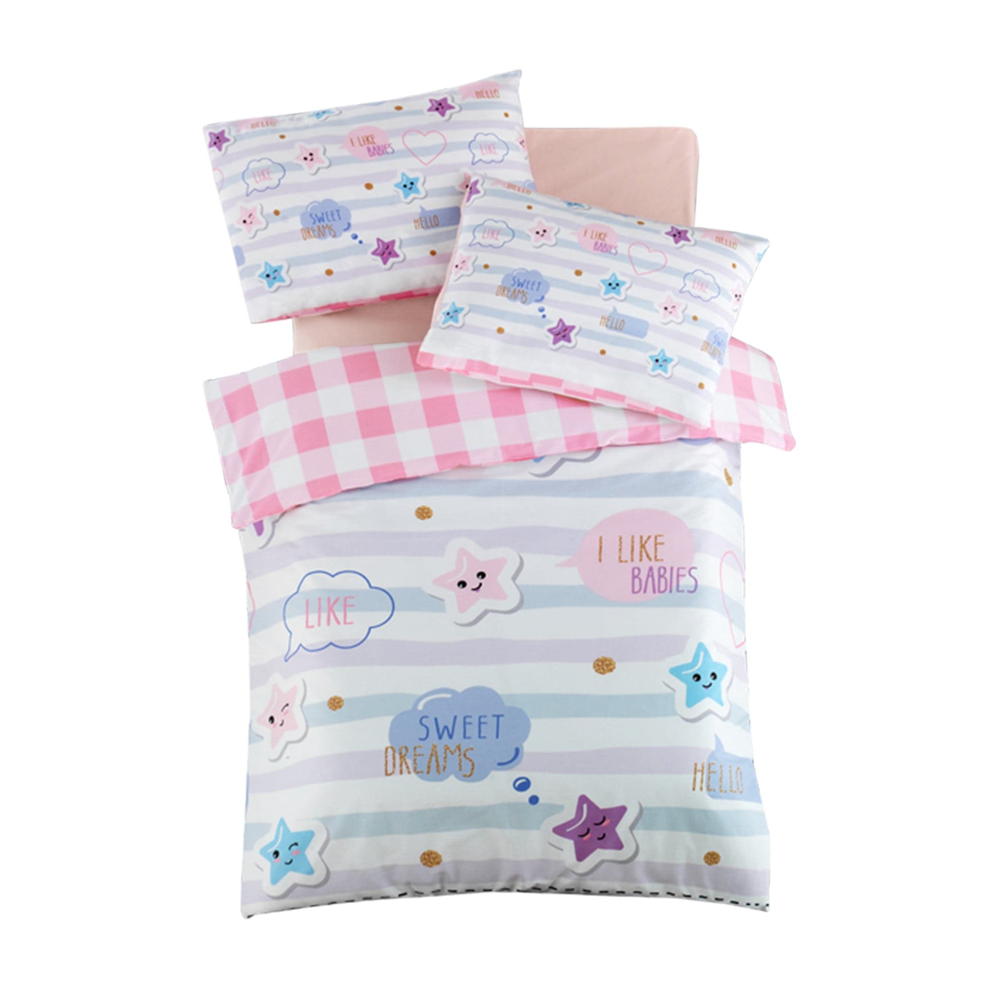Asir Biancheria da letto per bambini cotone, 4 pezzi Dream Multicolore, 100 x 150 cm
