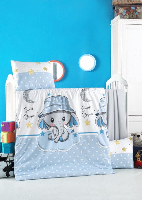 Asir Biancheria da letto per bambini cotone, 4 pezzi Elephant Multicolore, 100 x 150 cm