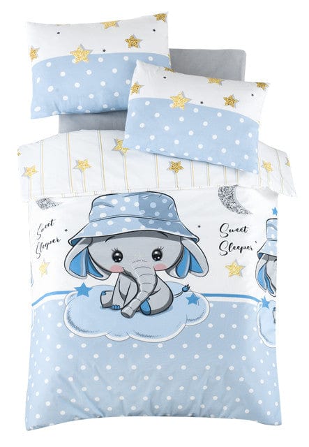 Asir Biancheria da letto per bambini cotone, 4 pezzi Elephant Multicolore, 100 x 150 cm