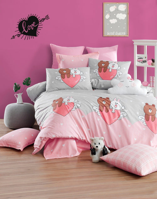Asir Biancheria da letto per bambini cotone, 4 pezzi Felices Multicolore, 200 x 220 cm