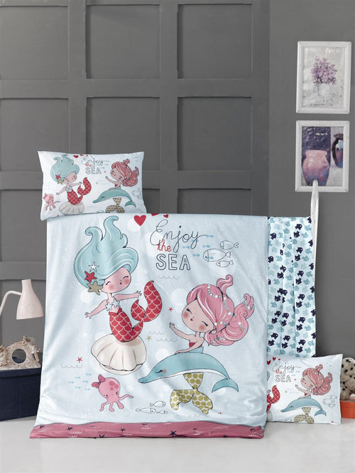 Asir Biancheria da letto per bambini cotone, 4 pezzi Fish Multicolore, 100 x 150 cm