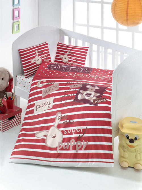 Biancheria da letto per bambini cotone, 4 pezzi Friends Multicolore, 100 x 150 cm