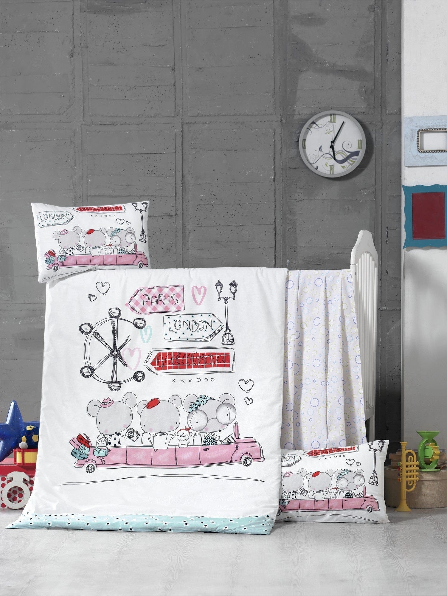 Asir Biancheria da letto per bambini cotone, 4 pezzi Journey Multicolore, 100 x 150 cm
