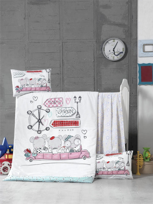 Asir Biancheria da letto per bambini cotone, 4 pezzi Journey Multicolore, 100 x 150 cm