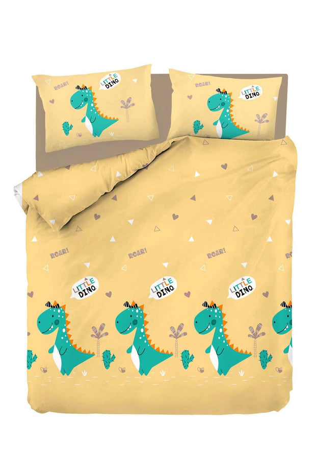 Asir Biancheria da letto per bambini cotone, 4 pezzi Little Dino Multicolore, 200 x 220 cm