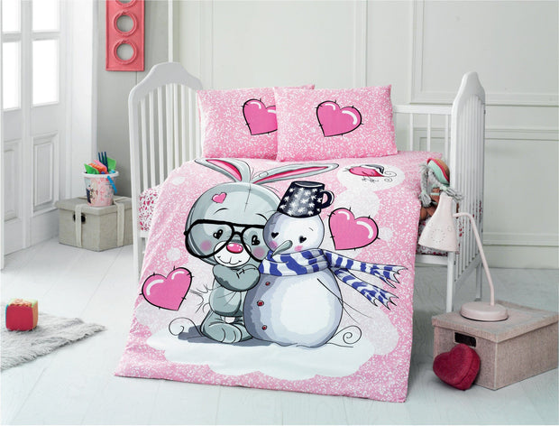 Asir Biancheria da letto per bambini cotone, 4 pezzi Love Multicolore, 100 x 150 cm