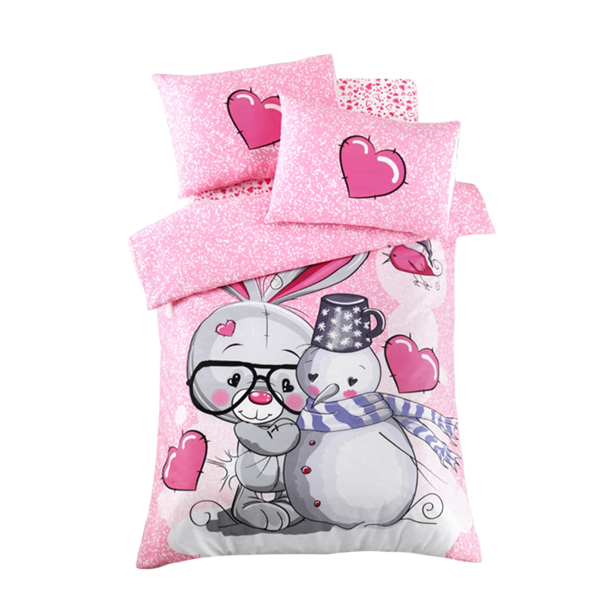 Asir Biancheria da letto per bambini cotone, 4 pezzi Love Multicolore, 100 x 150 cm