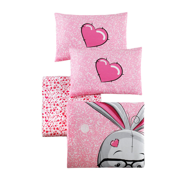 Biancheria da letto per bambini cotone, 4 pezzi Love Multicolore, 100 x 150 cm (2)