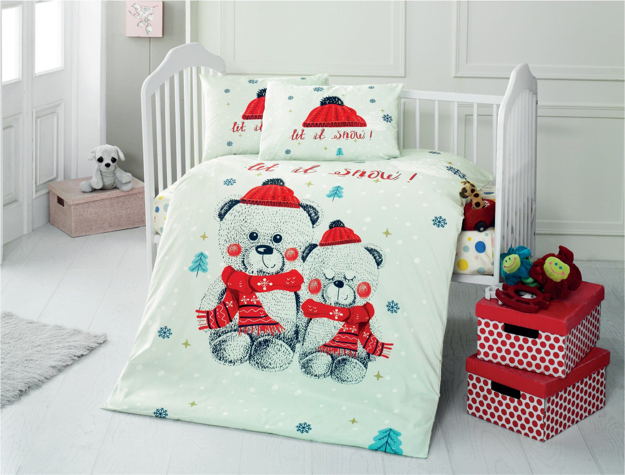 Asir Biancheria da letto per bambini cotone, 4 pezzi Snow Multicolore, 100 x 150 cm
