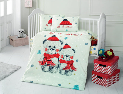 Asir Biancheria da letto per bambini cotone, 4 pezzi Snow Multicolore, 100 x 150 cm