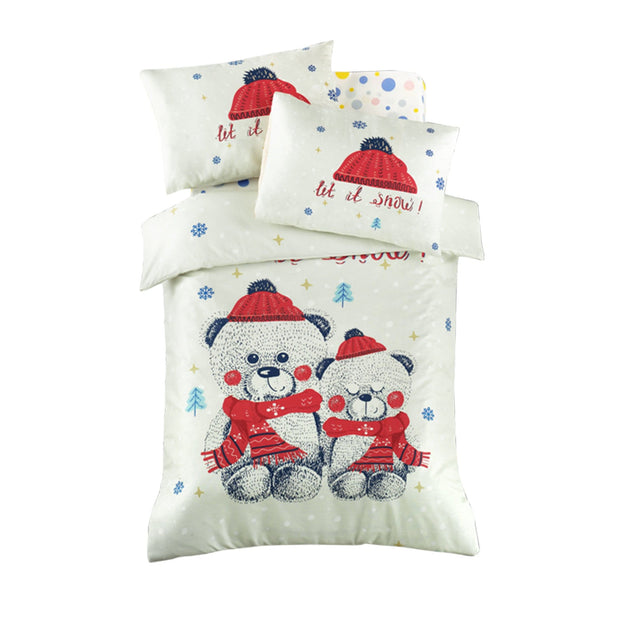 Biancheria da letto per bambini cotone, 4 pezzi Snow Multicolore, 100 x 150 cm (1)