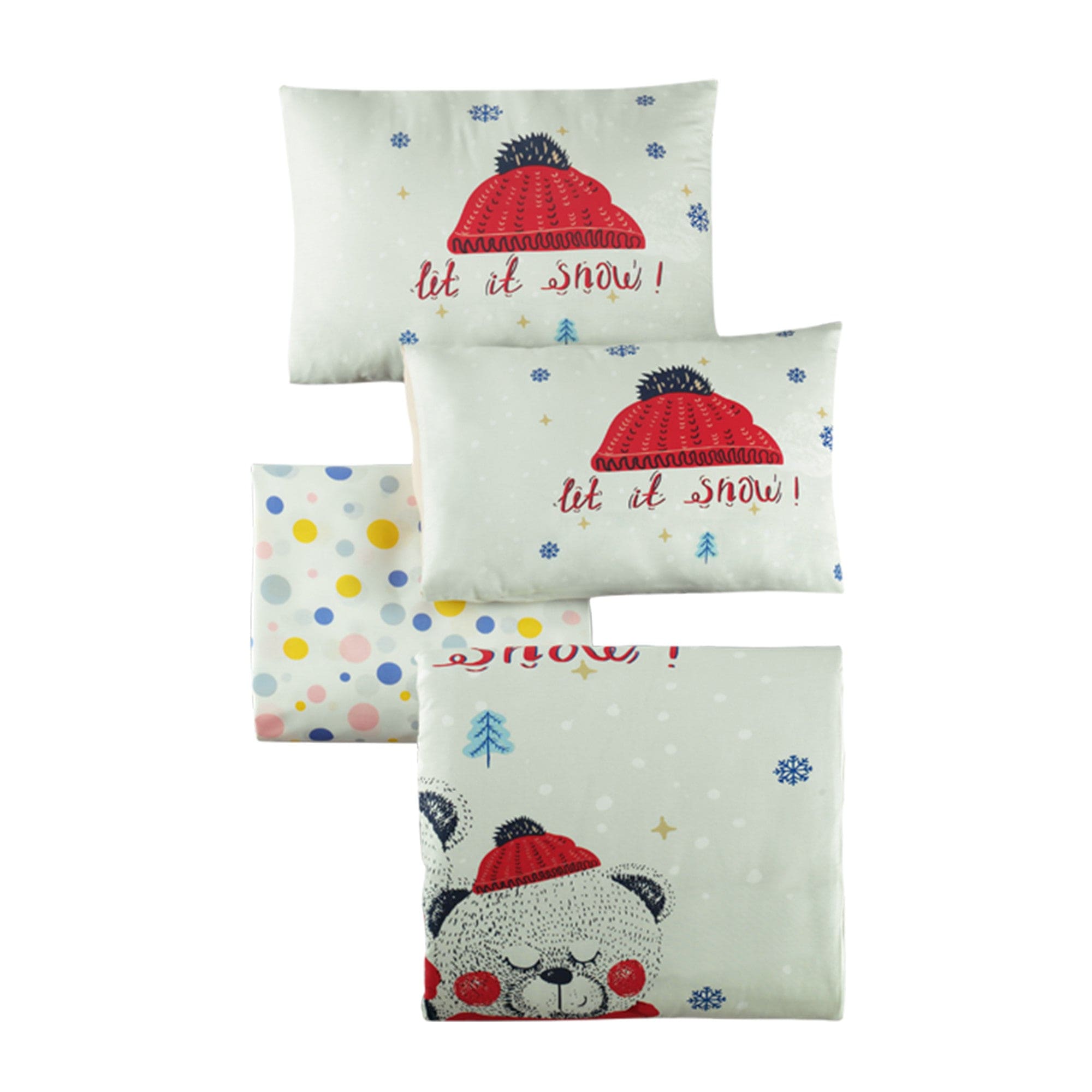 Asir Biancheria da letto per bambini cotone, 4 pezzi Snow Multicolore, 100 x 150 cm
