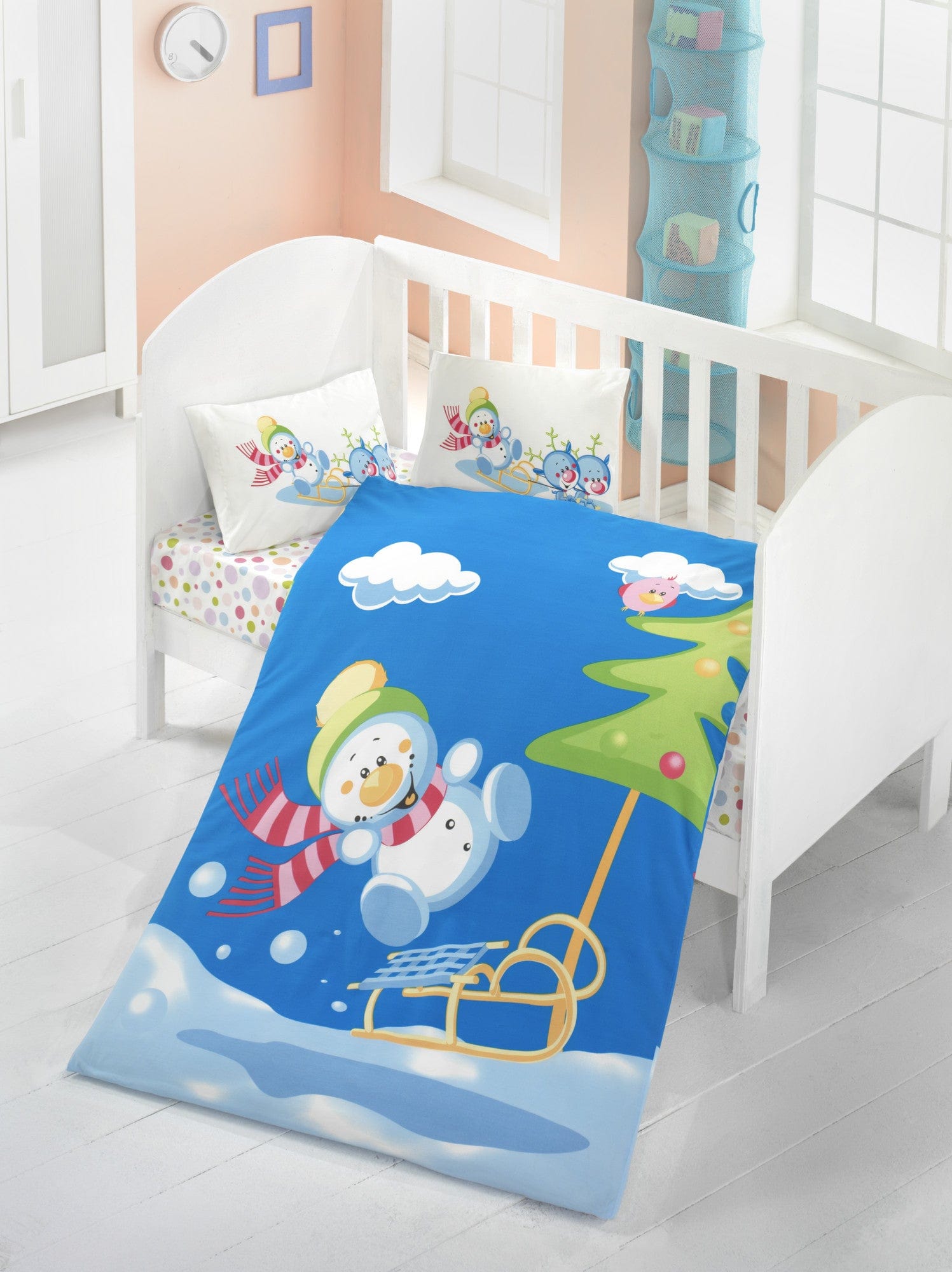 Asir Biancheria da letto per bambini cotone, 4 pezzi Snowman Multicolore, 100 x 150 cm