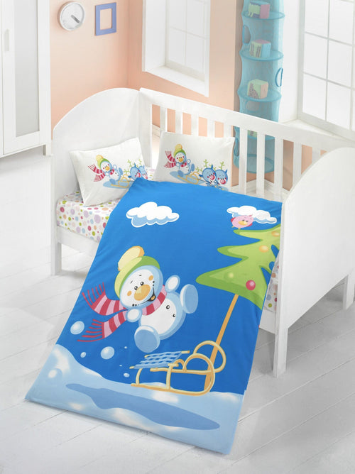 Asir Biancheria da letto per bambini cotone, 4 pezzi Snowman Multicolore, 100 x 150 cm