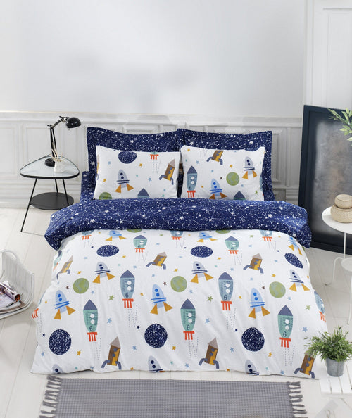 Asir Biancheria da letto per bambini cotone, 4 pezzi Spacex Multicolore, 200 x 220 cm