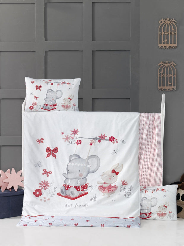 Asir Biancheria da letto per bambini cotone, 4 pezzi Swing Multicolore, 100 x 150 cm