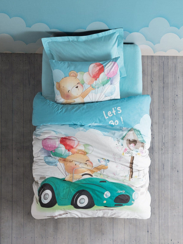 Biancheria da letto per bambini di cotone, 4 pezzi Buddy Blu, 160 x 220 cm