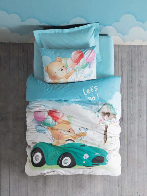 Asir Biancheria da letto per bambini di cotone, 4 pezzi Buddy V2 Blu, 160 x 220 cm