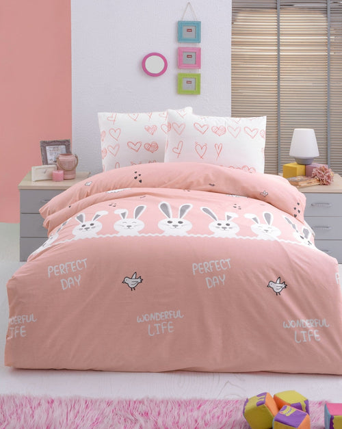 Asir Biancheria da letto per bambini di cotone, 4 pezzi Bunny Multicolore, 160 x 220 cm