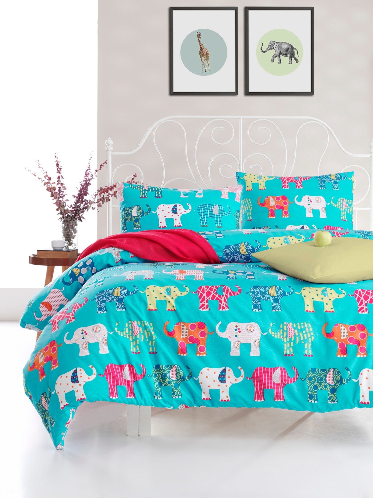 Asir Biancheria da letto per bambini di cotone, 4 pezzi Filika Multicolore, 200 x 220 cm